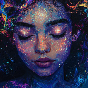 A highly detailed, ethereal portrait of The Mystic archetype, se...