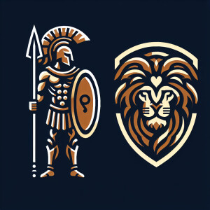 Spartan con un león