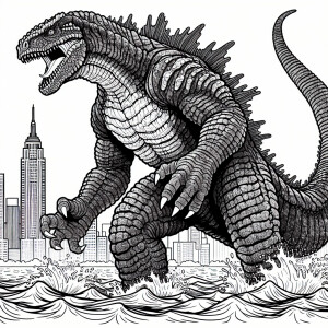 "Godzilla coloring page"