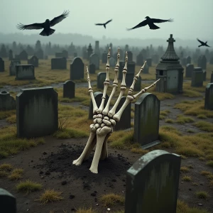 "From a bird's eye view, the cemetery stretches out like a patch...