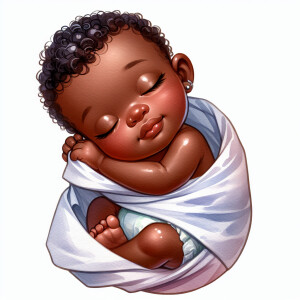 A single picture of adorable cute whimsical brown skin African A...