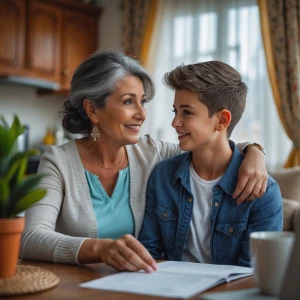45 year old aunt welcoming a Young 18 year nephew to her home an...