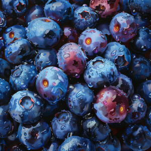 realistic blueberries red and blue