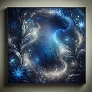 Envision a 'Midnight Forest' art print to evoke a sense of an en...