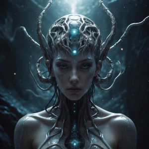 * A cosmic horror image, a scene of unsettling beauty and dread,...