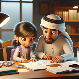 When you do homework with your dad