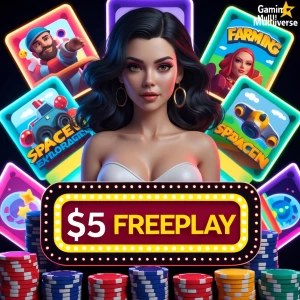 Create a digital casino advertisement that is vibrant and colorf...