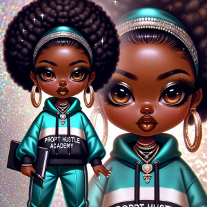 Design a highly detailed cartoon chibi character of an African A...