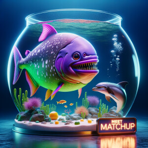 Realistic
Ocean
Cute Purple neon green piranha with no teeth....