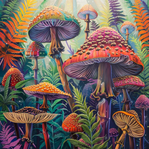 Magic mushrooms,Hemp,hemp leaves,Happy souls intertwined,intrica...