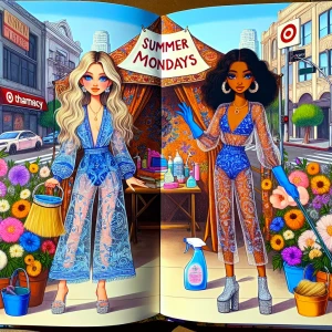 Create a storybook cover illustration depicting Summer and Monda...