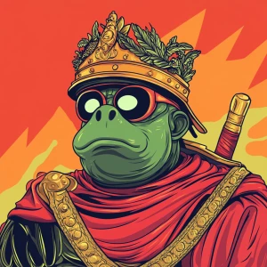 Pepe with pumped-up lips of a bright red color in carton style...