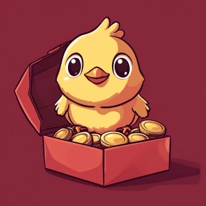 cute chicken coin in carton style