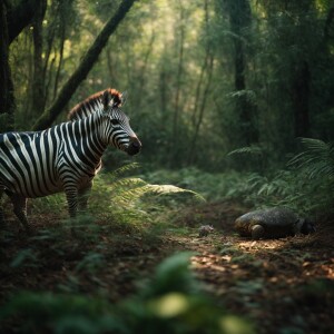 In a lush and beautiful forest, there lived a wise and slow-movi...