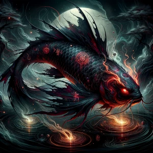 **Prompt for a Demonic Koi Fish:**

"Create a dark and mystical...