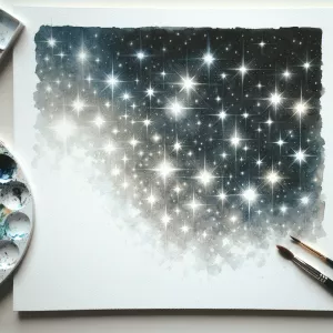 Stars from left to right, no clouds, some brighter than others,...