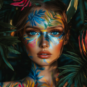 A beautiful fair woman blue eyes, full body portrait pretty face...