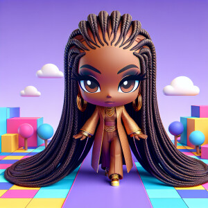 Design a chibi character with the distinctive features of an Afr...