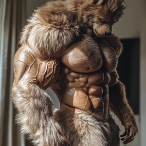Lycan hairymuscles showing off full body view