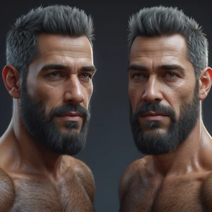 The twin brothers and his dad have that kind of hairy bodies