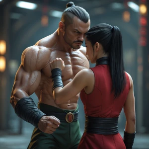 Blanka nailing chun li from behind.