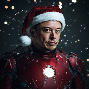 Elon Musk as Iron Man with Christmas style. I can play cricket.I...