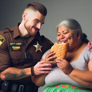A male deputy sheriff falling in love with an extremely obese La...