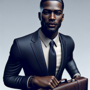 A stylish Black man with a sophisticated demeanor