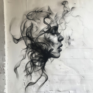 Sketch a creative and artistic interpretation of a person made o...