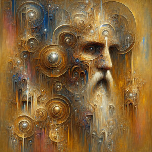 an ultra realistic, 8k oil painting portrait of an abstract art...