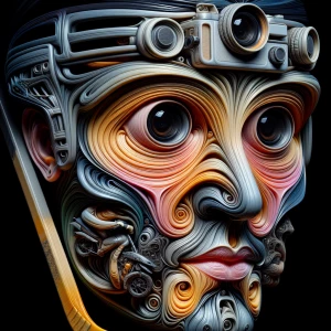 Generate a 3D hyper-realistic image of a face with fine details;...