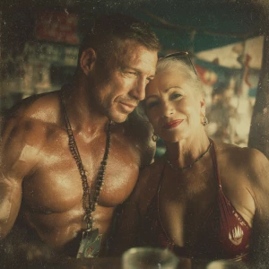 Hyperrealism photo painting combination image,a muscular sweaty...