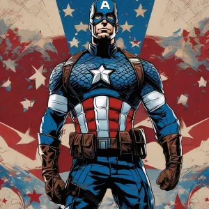 **Title: Captain America Standing Vigilant**

**Background:**
-...