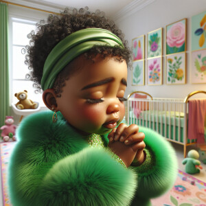 A 3D realistic illustration of a light-skinned African-American...