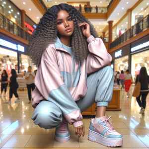 Generate an 3-D realistic image featuring a light skin African-A...
