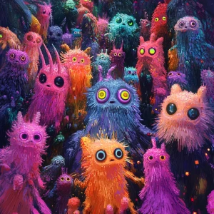 In a world where pixels come to life, a whimsical array of color...