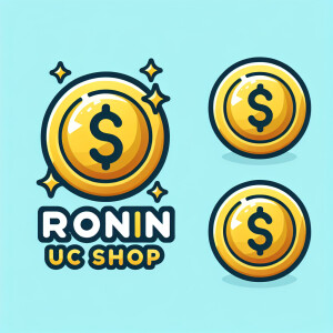 Сделай лого из надписи RONIN UC SHOP с монетами из игры PUBG mob...