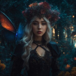 (1girl)(solo)(gothic fairy)(demon horns)(demon tail)(insect wing...