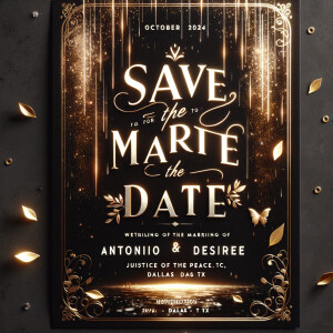 Save the Date invitation that states Save the Date for the Marri...