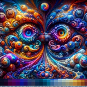 Two Eyes with Swirl's, curl's, spirals and fractals using these...