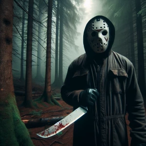 Create an image of Jason Voorhees, the iconic character from the...