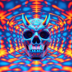 A single-image stereogram with a hidden 3D
Dragon skull, create...