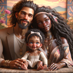 A 3D hyper-realistic fusion of boho urbanism and picasso style i...