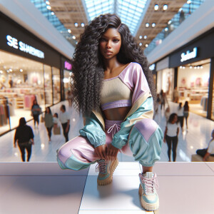 Generate an 3-D realistic image featuring a light skin African-A...