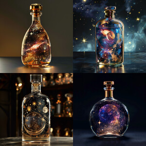 Luxurious glass bottle, unique product sticker packaging, univer...