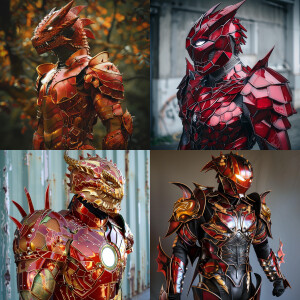 imagine that You are a Super Hero with a Dragon custom suit, sim...