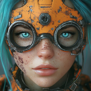 Ultra hyper-realistic portrait of a young woman with vibrant tea...