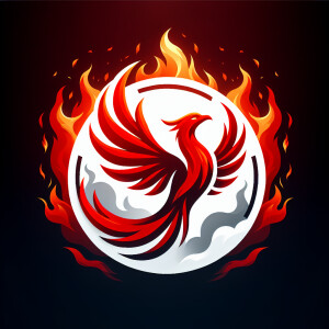 red Phoenix emerging from the flames