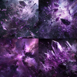 Individual Chrono fragents from cataclysmic explosion with purpl...