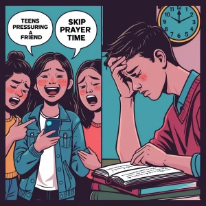 Montage)**  
**Visual Description**:  
- **Left Panel**: Teens p...